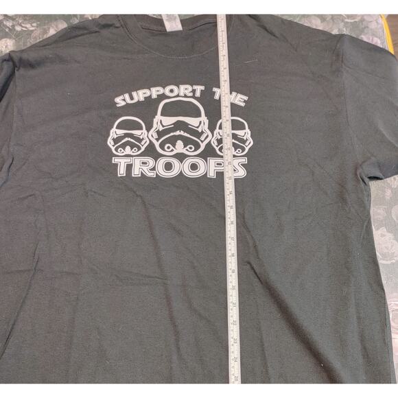 Star Wars Stormtrooper Support The Troops T-Shirt Crew Neck Dark Gray Mens XL - Picture 4 of 5
